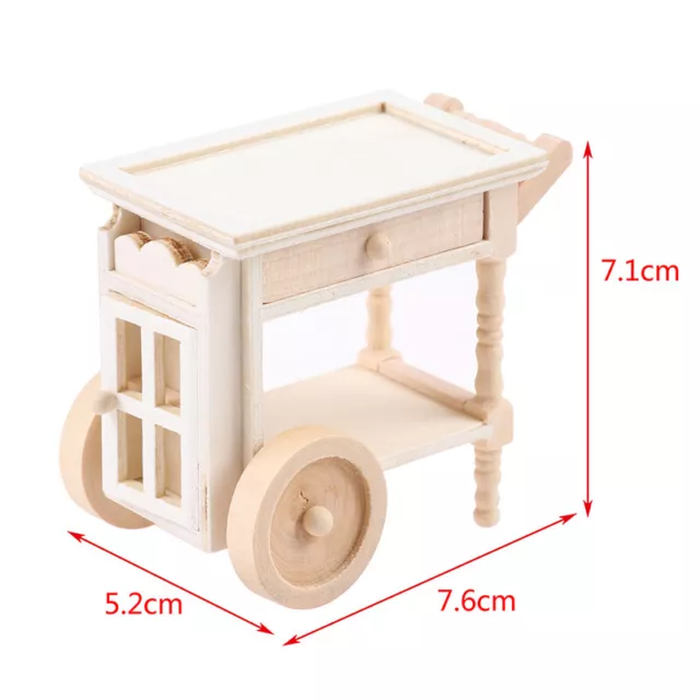 1:12 Dollhouse Miniature Restaurant Kitchen Trolley Dining Cart Doll Decor -ot 3