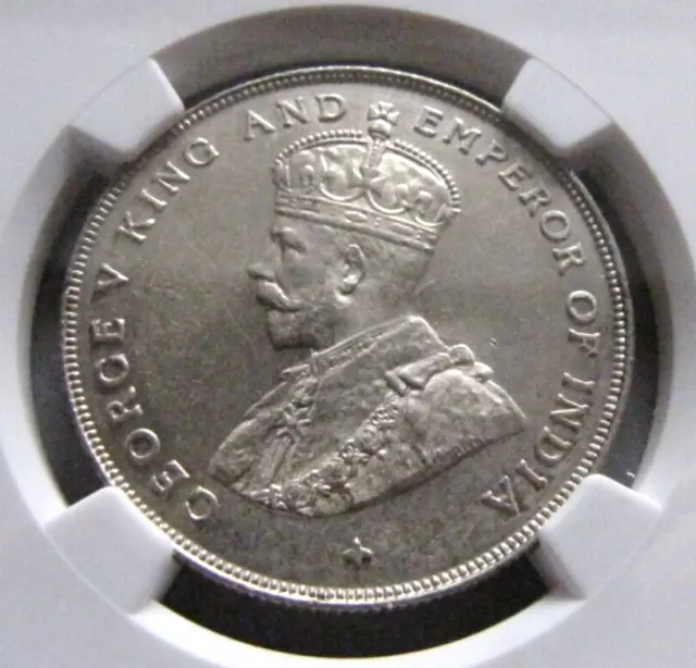Straits Settlements KM33 George V Dollar 1920 NGC MS 62. Frosty white original. Straits Settlements KM33 George V Dollar 1920 NGC MS 62. Frosty white original.
