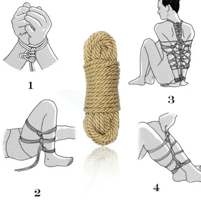 10M/33ft Long Silk Slave Bondage Rope Body Harness Belt Restraint Shibari  Tie Up