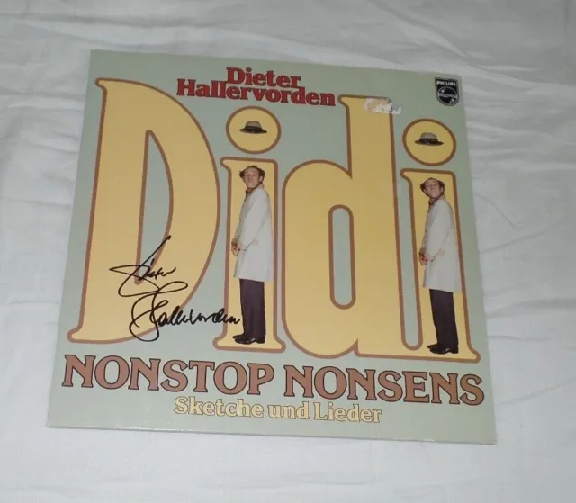 Dieter Hallervorden, Original Signed Vinyl/LP Cover Nonstop Nonsens + LP (O3)