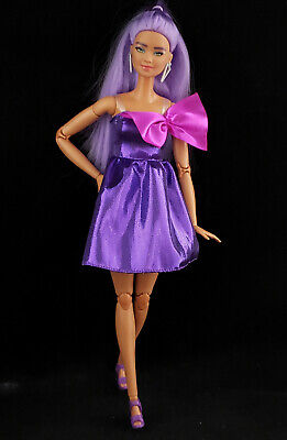 BARBIE FASHIONISTAS 178 Made to Move Hybrid Doll Long Purple Hair OOAK £47.95 - PicClick UK
