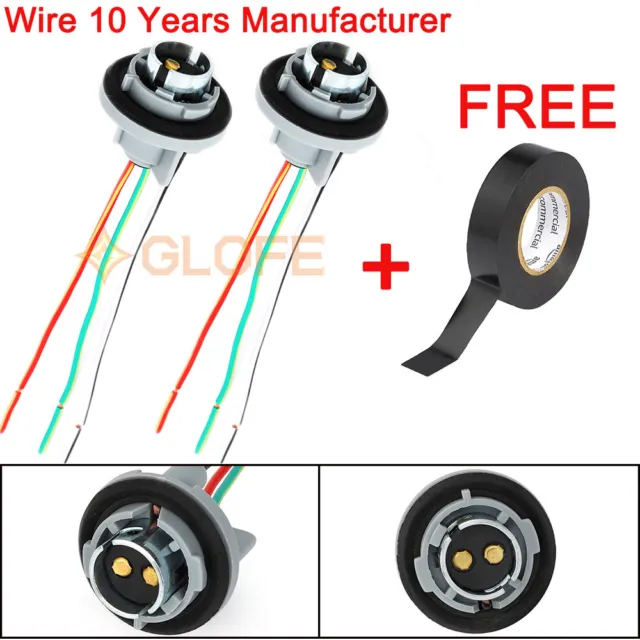 GLOFE Pigtail Wire 1016 Female Socket 1157 Two Harness Front Turn Signal OE
