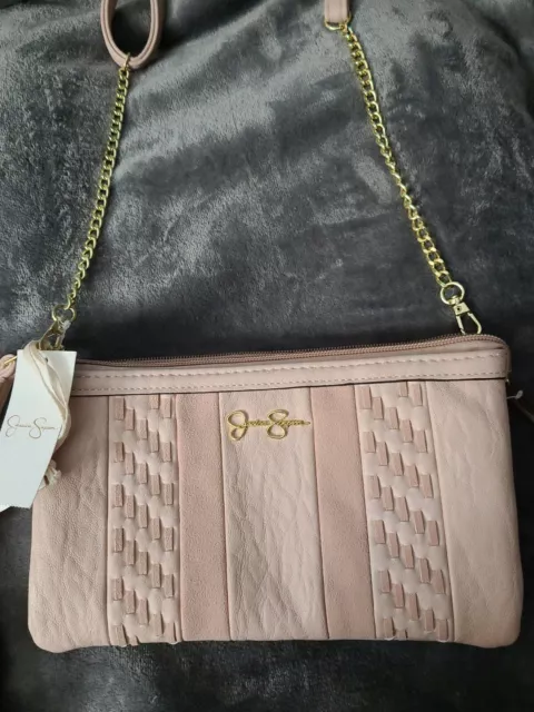 NWT Jessica Simpson Blush Pink Ryanne Chain Crossbody Wallet Wristlet Purse Bag