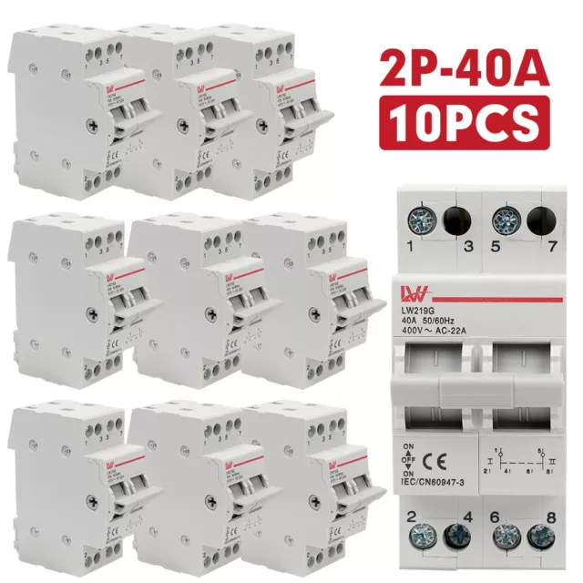 10Pcs - 2 Pole - Change over Switch - 40A Max rated contact -AU Stock 3