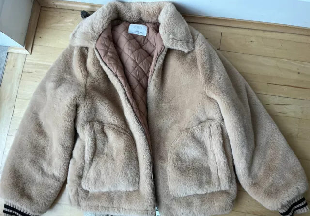 Zara girls 2024 faux fur coat