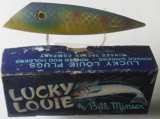 VINTAGE LUCKY LOUIE Salmon Fishing Plug Pearl Pink Bill Minser W
