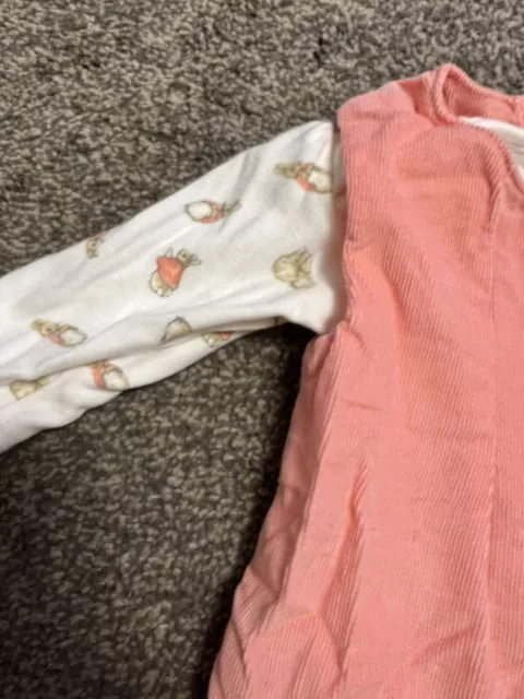 M&S Peter Rabbit Baby Girls Pink Dress / Top Outfit Set - Age: 0-3 Months 2