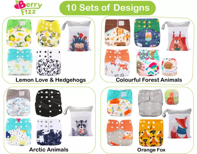 14pc Set Cloth Diaper Pocket & All-in-one AOI Pack Liner Wet Bag Mixed Insert 4