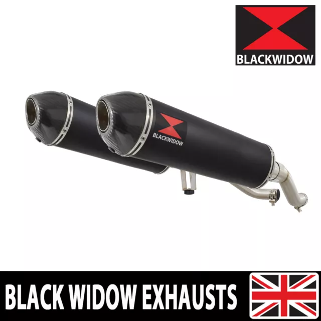 GW 250 Inazuma 2012-2017 Twin Exhaust Silencer Kit 400mm Oval Black/Carbon BC40V