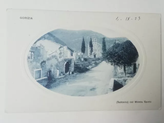 Cartolina Paesaggistica Salcano Col Monte Santo Gorizia Vedutine Friuli Chiesa 2