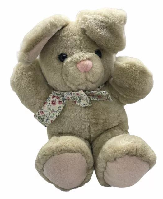 Dakin 1994 Cream Cuddles Sweet Easter Bunny Rabbit Plush Toy Doll Pink Feet/Ears