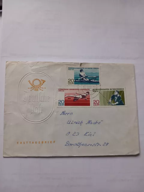 DDR FDC Michel 1372-74: europ. Juniorenspiele, echt gelaufen