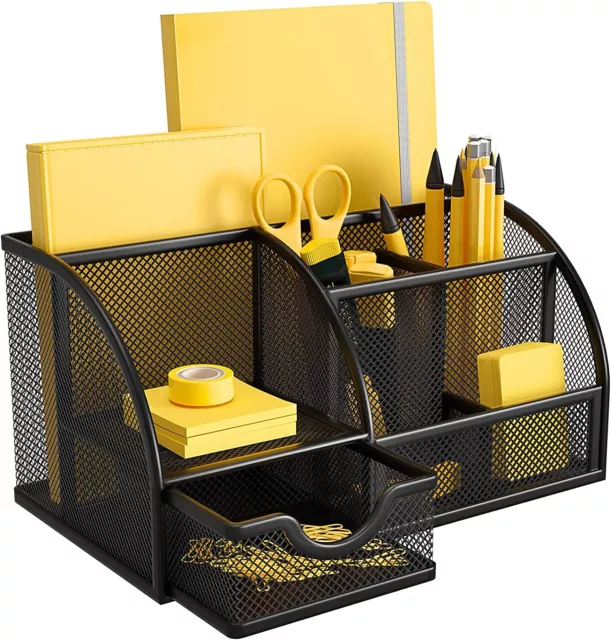 Schreibtisch Organizer Mesh Metall Büro Schublade Stiftehalter Ordnungssystem