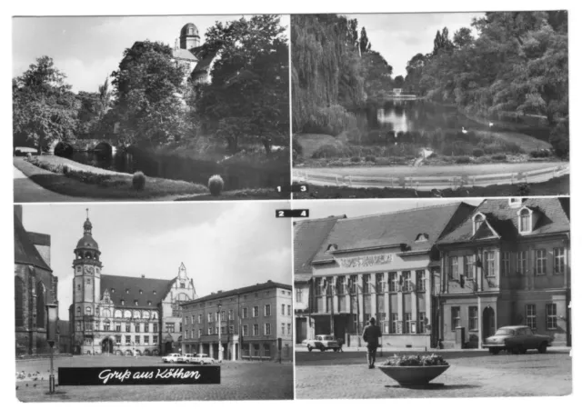 Postcard, Köthen, four figures, 1972