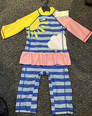 GIRL Mothercare One Piece Costume Da Bagno Nuoto Swim SOLE sicuro Costume Tuta Surf Bambino