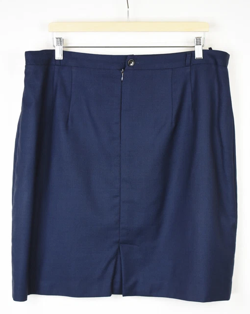 Suitsupply Rosa Gonna Donna Eu 54 Lana Foderata con Motivo Zip Blu Mini