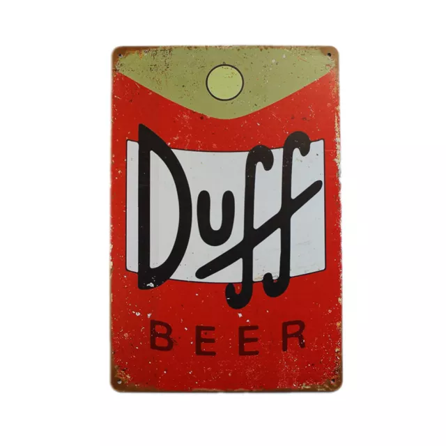 2XTin Sign DUFF BEER Sprint Drink Bar Whisky Rustic Look