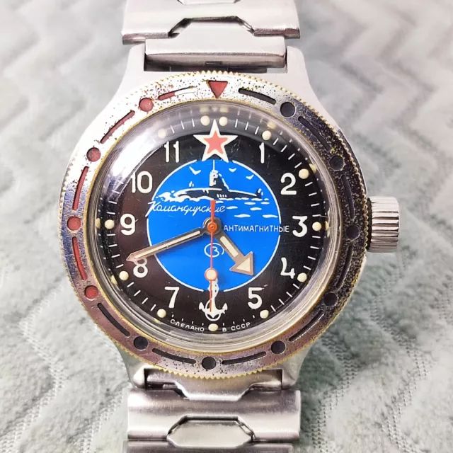 ⭐ Vintage Soviet watch VOSTOK AMPHIBIA antimagnetic 17 jewels 2409A made in USSR