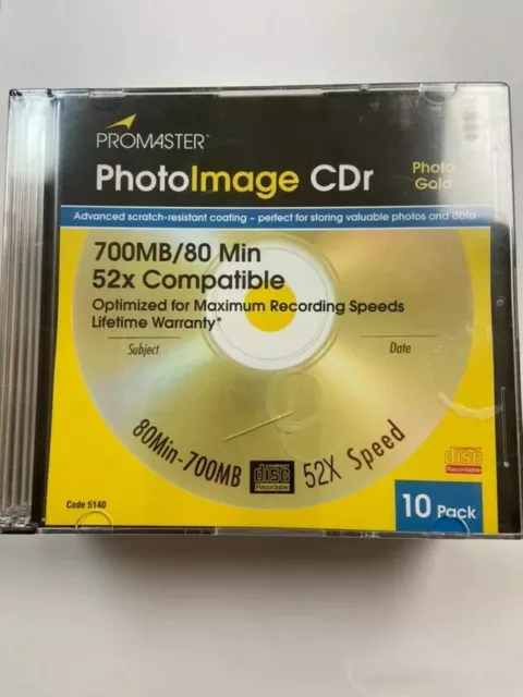 Promaster Photoimage CDr Photo Gold 10 PACK  700MB/80 Min 52X Compatible Data