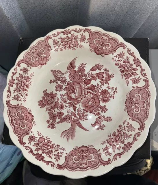 Ridgway Windsor Red Pink TransferWare Staffordshire England Plate 10”