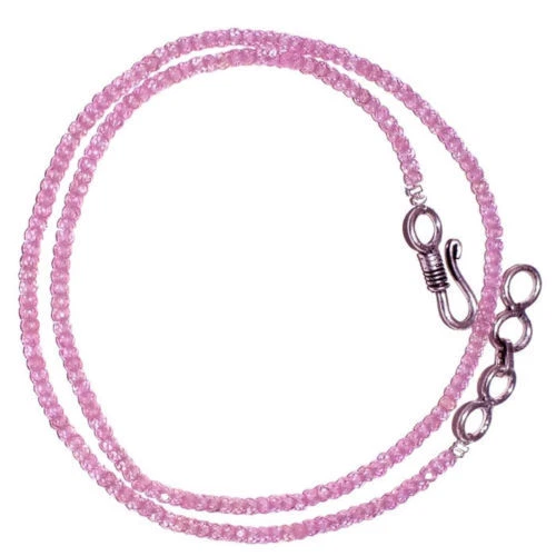 16 " Strang Halskette Pink Zirkonia Edelstein 3 MM Rondell Facettierte Perlen