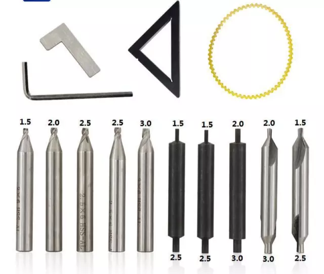 Full Set End Mills Cutter For All Vertical Key Copy Cutting Duplicating Machine Full Set End Mills Cutter For All Vertical Key Copy Cutting Duplicating Machine