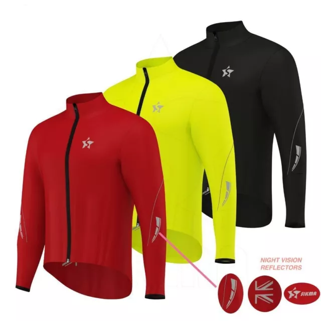 Mens Cycling rain Jacket High Visibility Waterproof Running Top Coat S to 2XL