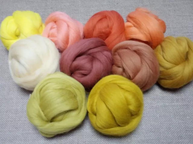 500G Lana Merino Lana de Fieltro 10 X 50g Amarillo & Browns Seta Cuento