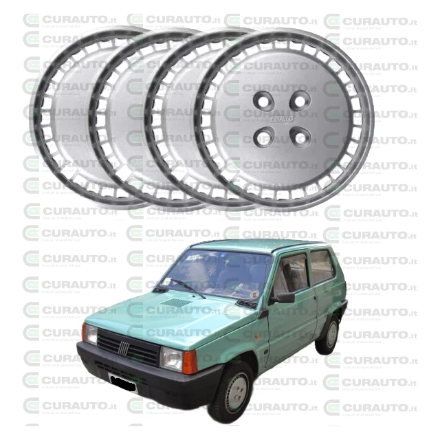 Copricerchi Per Fiat Panda 4x4 2004 (logo Rosso) - Kit Di 4 Pezzi Adattabili, Diametro 14 Pollici | Non Originali - Foto 9