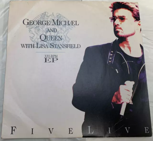 Queen & George Michael, Five Live 7" vinyl EP in picture sleeve, 1993