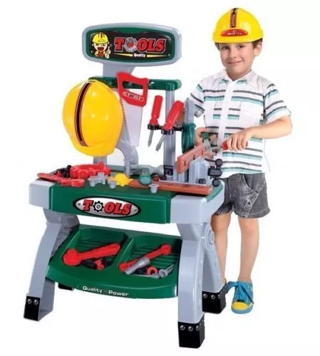 Bambini Strumento & Lavoro Bench Kit Giocattolo 45 + & Rigida Cappello Ruolo