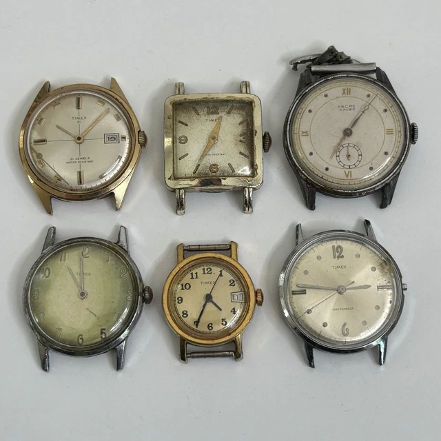 Montre Mécanique Vintage Timex B44 Avec Date - Sans Bracelet - Pour Pièces Ou Réparation