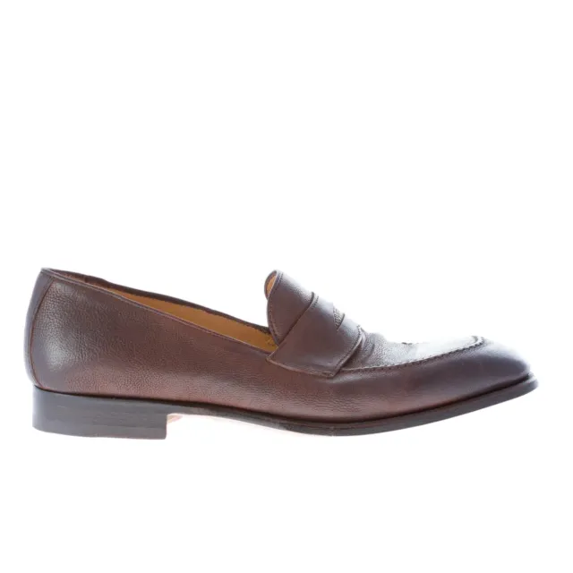 MIGLIORE herren schuhe men shoe made in Italy Dark brown antiqued leather loafer