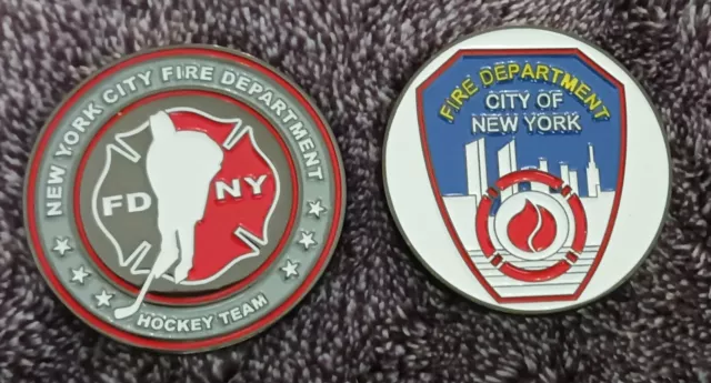 NEW YORK FIRE Department Hockey Team Challenge Coin FDNY $25.25 - PicClick