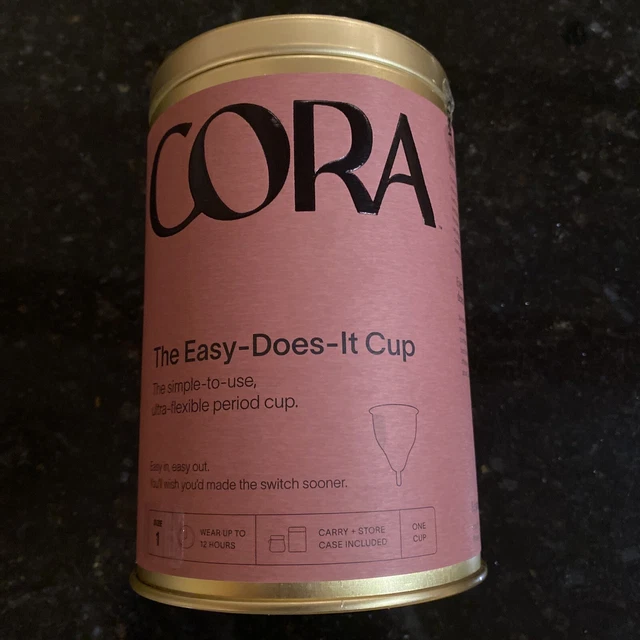 Copa Cora Período Menstrual Silicona Grado Médico 12 Horas Protección contra Fugas Talla 1