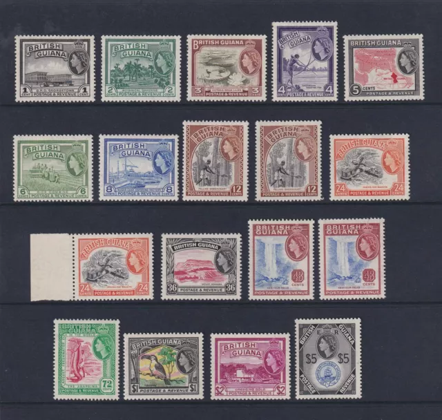 British Guiana. 1954-63. SG 331-345, 1c to $5. Fine mounted mint. Cat £120.