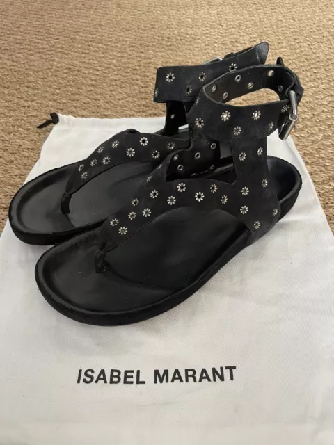 Isabel Marant - Black Suede Flat Sandals - 38 / 8