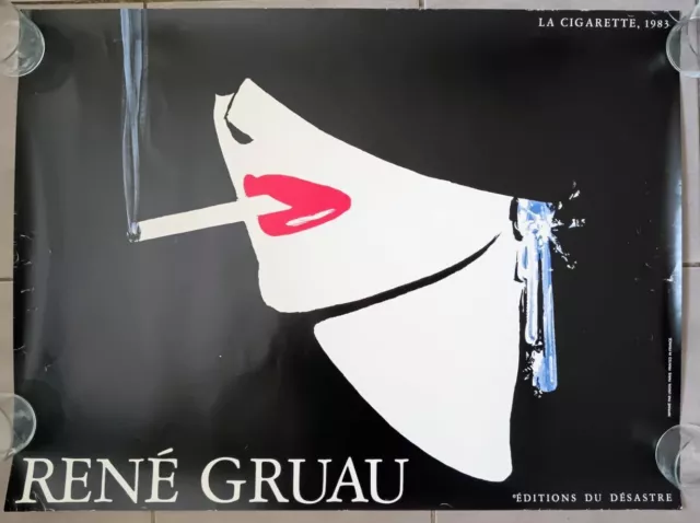 Affiche originale René GRUAU "LA CIGARETTE, 1983" - Éditions le Désastre