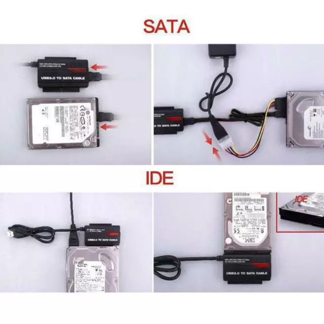 USB 3.0 to 2.5" 3.5” IDE SATA Hard Drive HDD Reader Docking New 9CU7