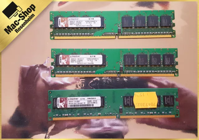 3x 512 MB Kingston KVR667D2N5K2/1G  PC2-5300-CL5-DDR2-667Mhz - Gewährleistung