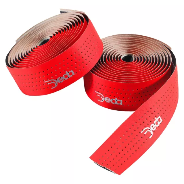 Deda Elementi Mistral Perforated Handlebar Tape Leather Effect Road Bike Red