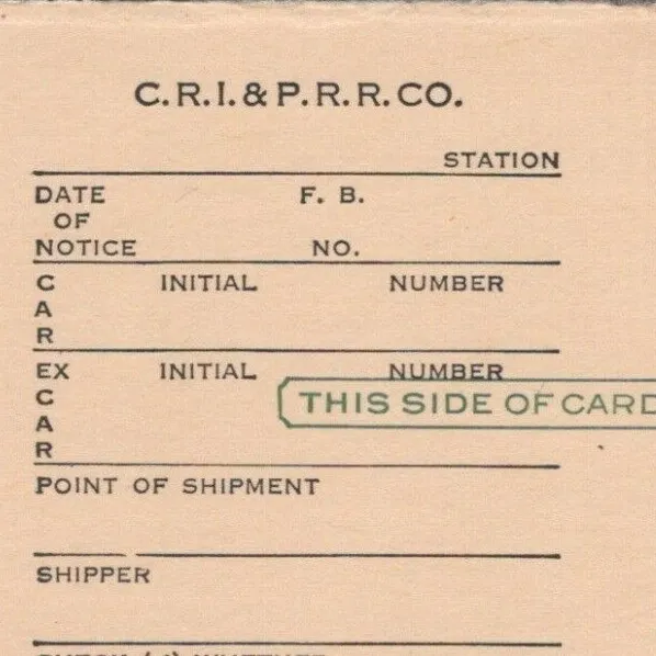 1920s Chicago Rock Island Pacific Railroad Arrival Notice CRI&P RR Postcard 2