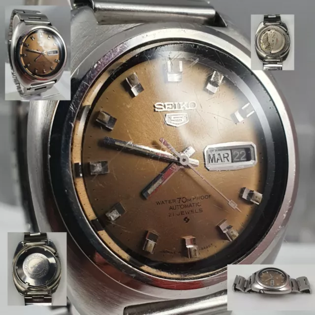 SEIKO 5 AUTOMATIC Early Water 70m Proof 21 Jewels 6119 - 8400 December 1969  EUR 249,00 - PicClick FR