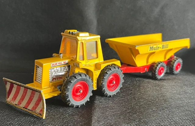 Matchbox Superkings K-5 Muir Hill Tractor + Remorque – 1971 – Jaune – 1:64 – Occasion