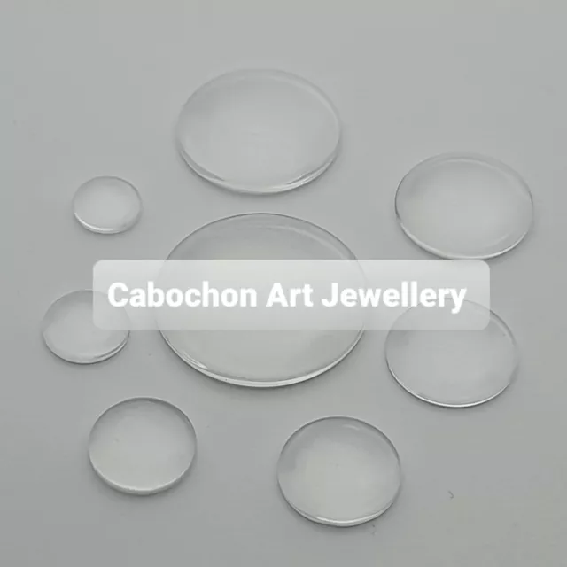Clear glass cabochons round transparent dome 10mm 12mm 14mm 16mm 18mm 20mm 25mm