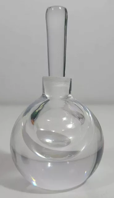 Vintage Orrefors Sweden Signed Art Glass Perfume Bottle c1980