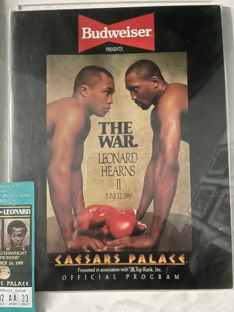 Sugar ray Leonard vs Thomas Hearns Boxing Programme June 1989