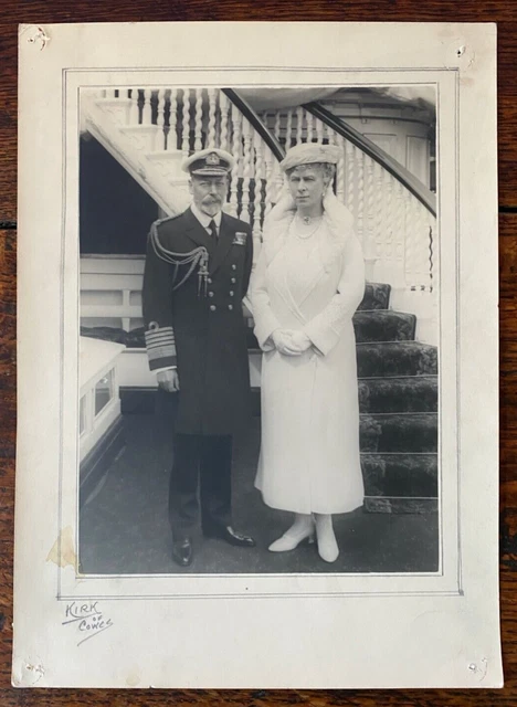 Antique Kirk & Sons Cowes Photo King George V Queen Mary Royal Yacht Victoria