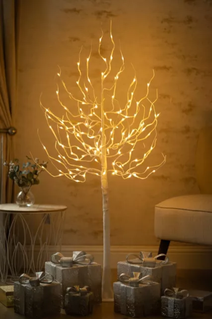 Large LED Twig Tree 140cm Pre Lit Warm White Birch Wedding Party BBQ Home Decor