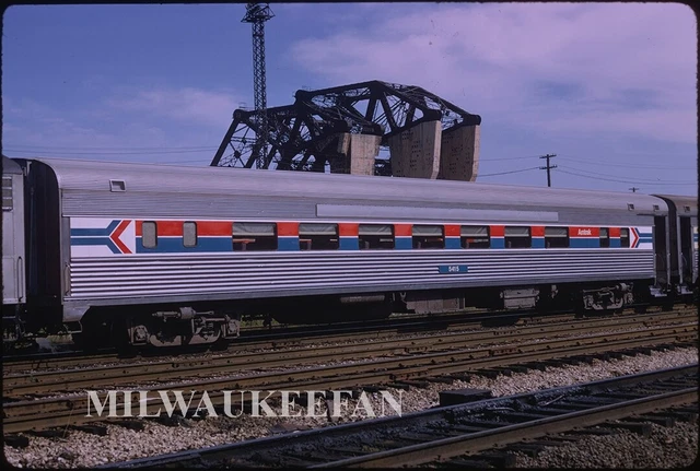 Original Kodachrome slide Amtrak AMT passenger coach 5415 Chicago Illinois 1974